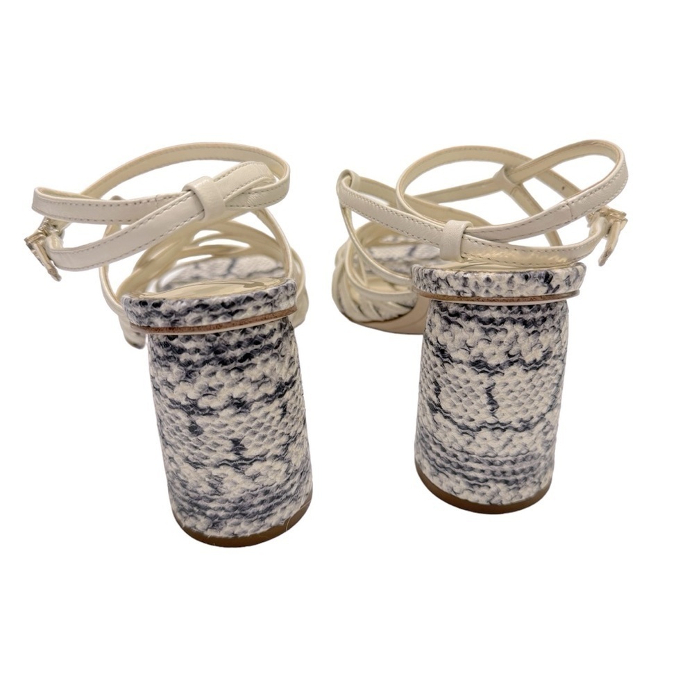 Sam Edelman Daffodil Heeled Sandals in Reptile Embossed Modern Ivory Leather Sz8 - Picture 5 of 8